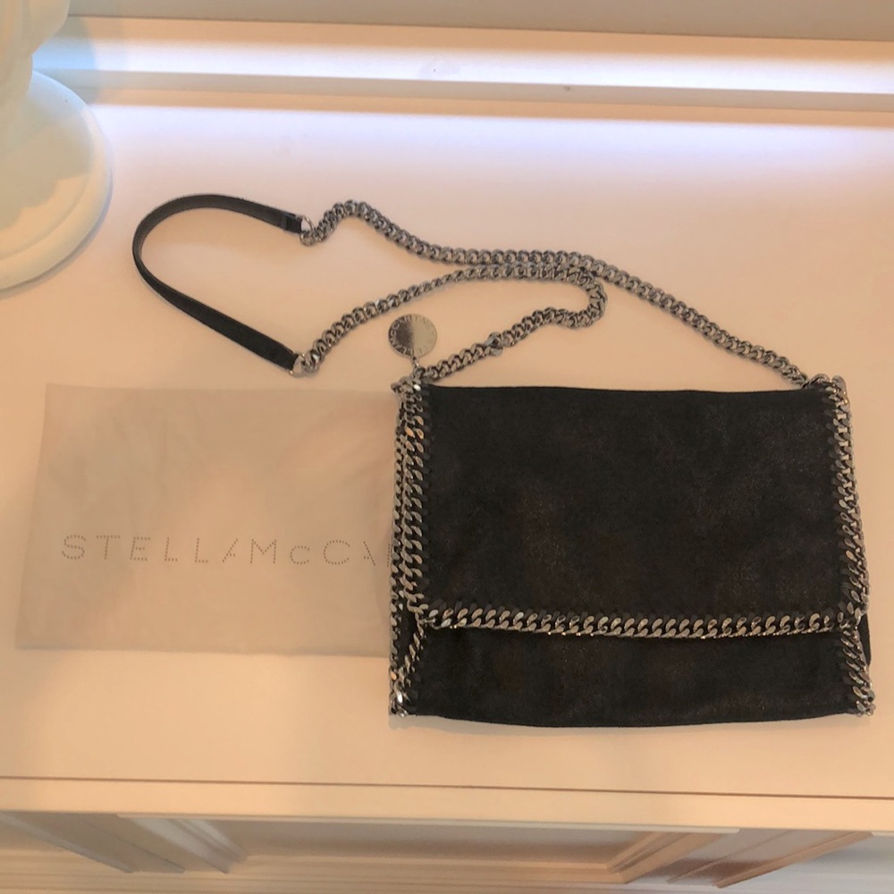 Stella McCartney large black crossbody Falabella bag